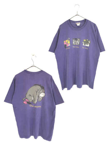 古着 90s Disney くまのプーさん イーヨー 両面 プリント Tシャツ L