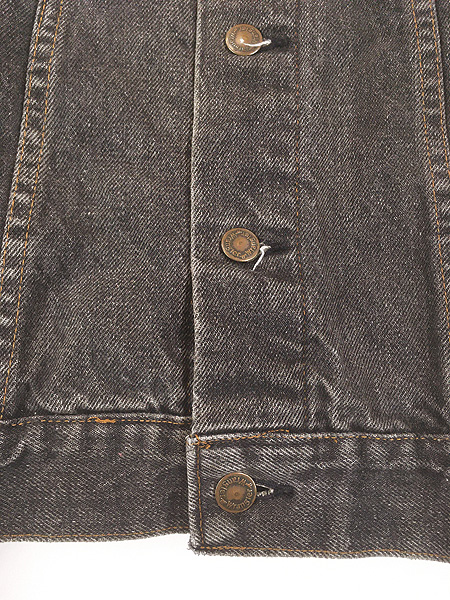 古着 80s USA製 Wrangler 先染め ブラック デニム トラッカー