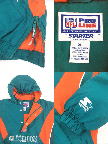 古着 90s STARTER NFL Miami Dolphins ドルフィンズ プルオーバー