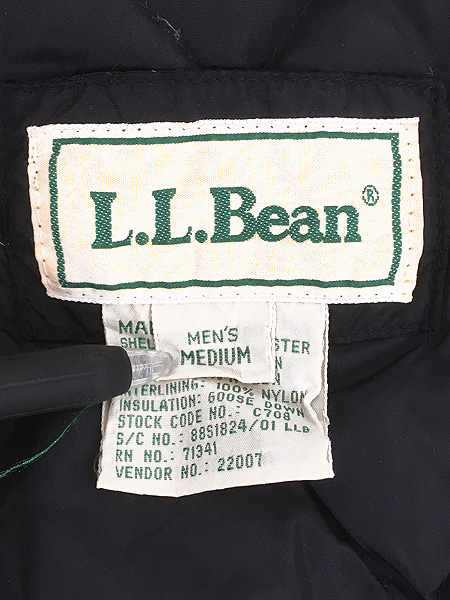 古着 80s USA製 LL Bean 裏地 ナイロン キルティング スナップボタン
