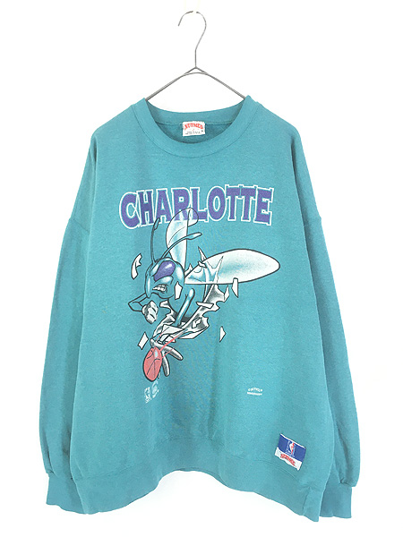 古着 90s USA製 NBA Charlotte Hornets ホーネッツ スウェット