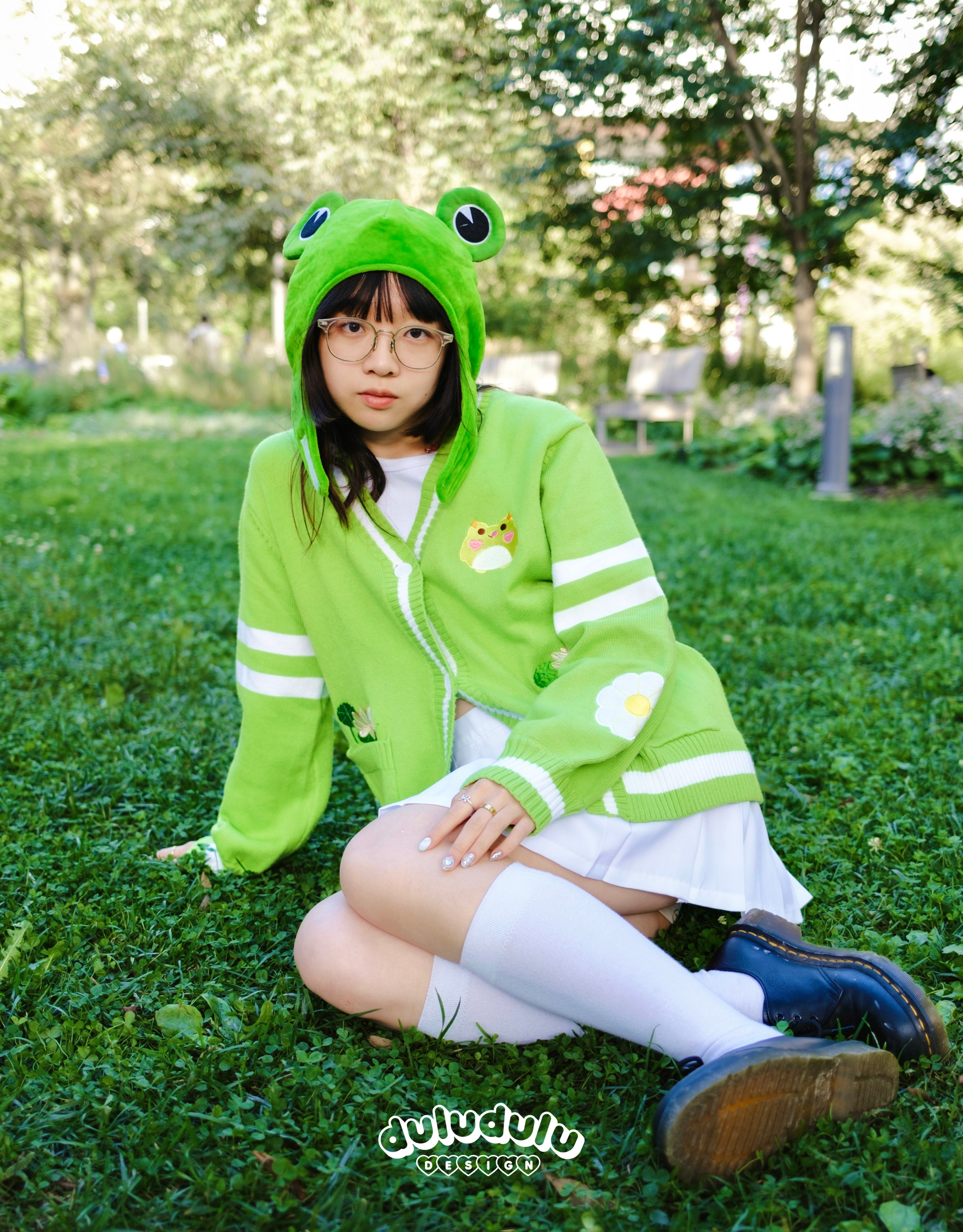 Original Green Froggie Cardigan – duluduludesign