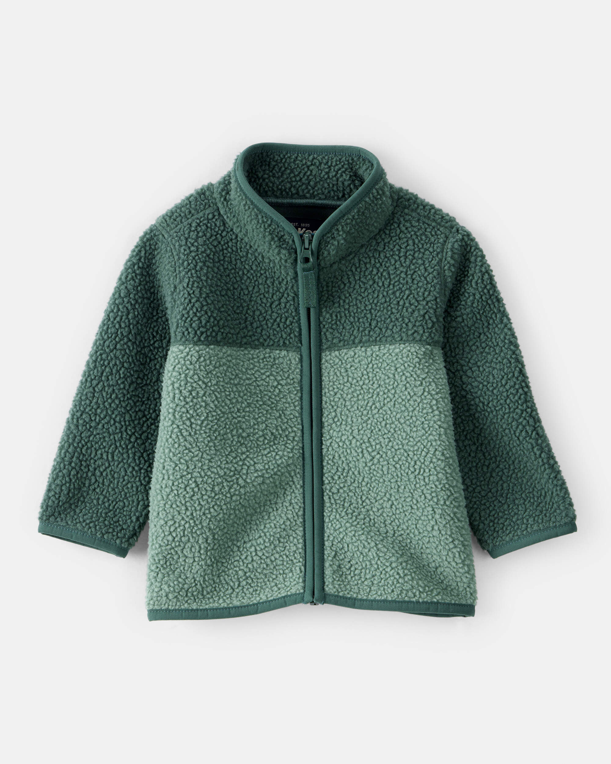 Baby Boy Color Block Microfleece Zip-Up Jacket - Green - OshKosh B
