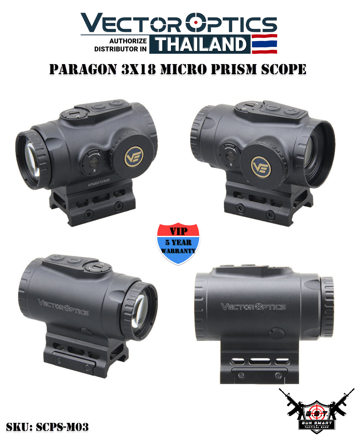 PARAGON 3X18 MICRO PRISM SCOPE - VectorOpticsThailand