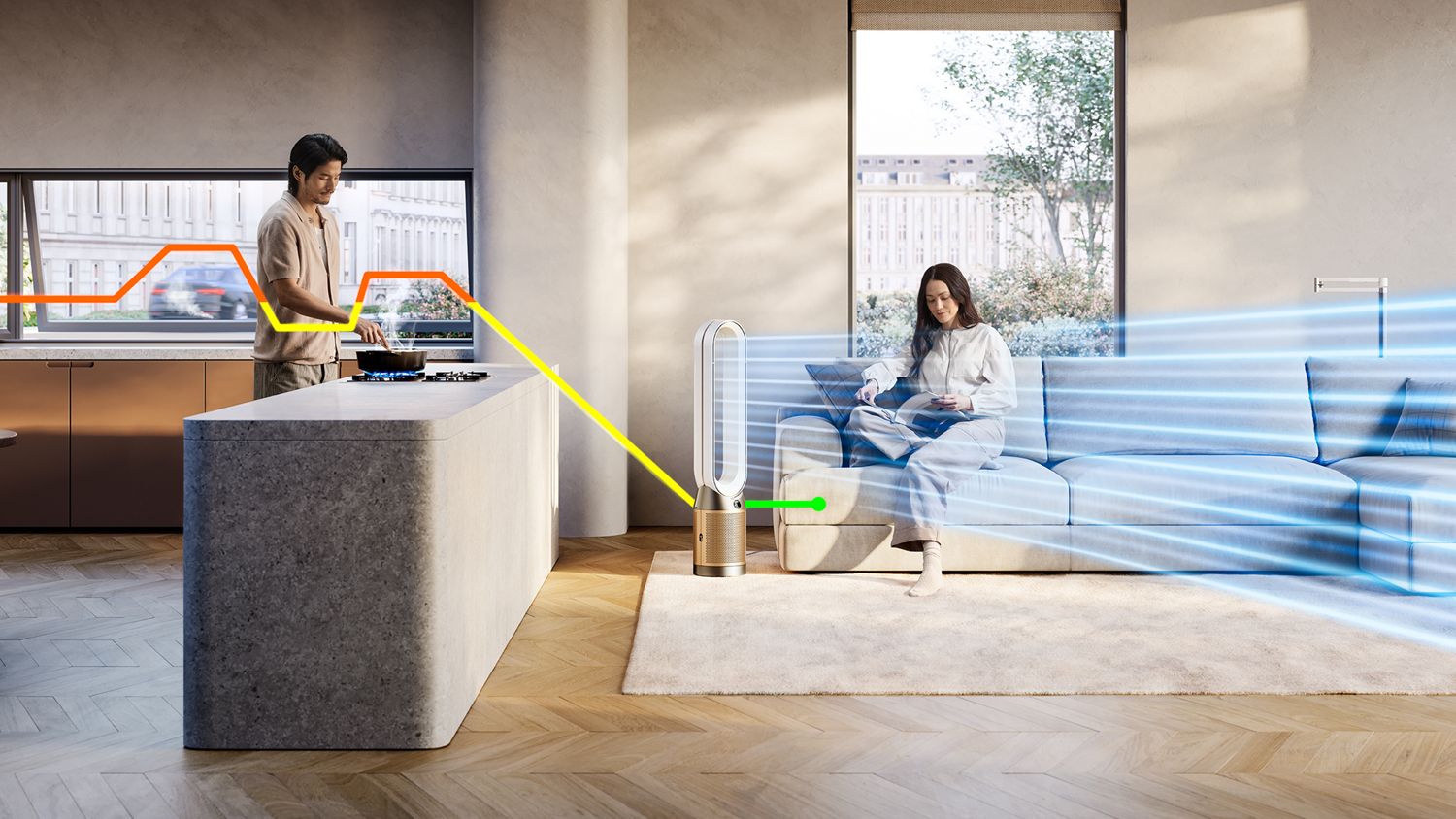 Purifier Cool PC2 De-NOx (White/Gold) | Dyson
