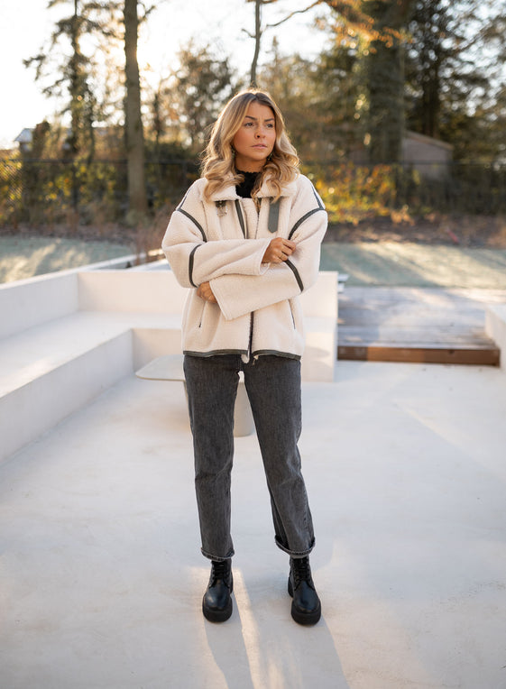 Khaki shearling Nita Jacket – Easy Clothes North America