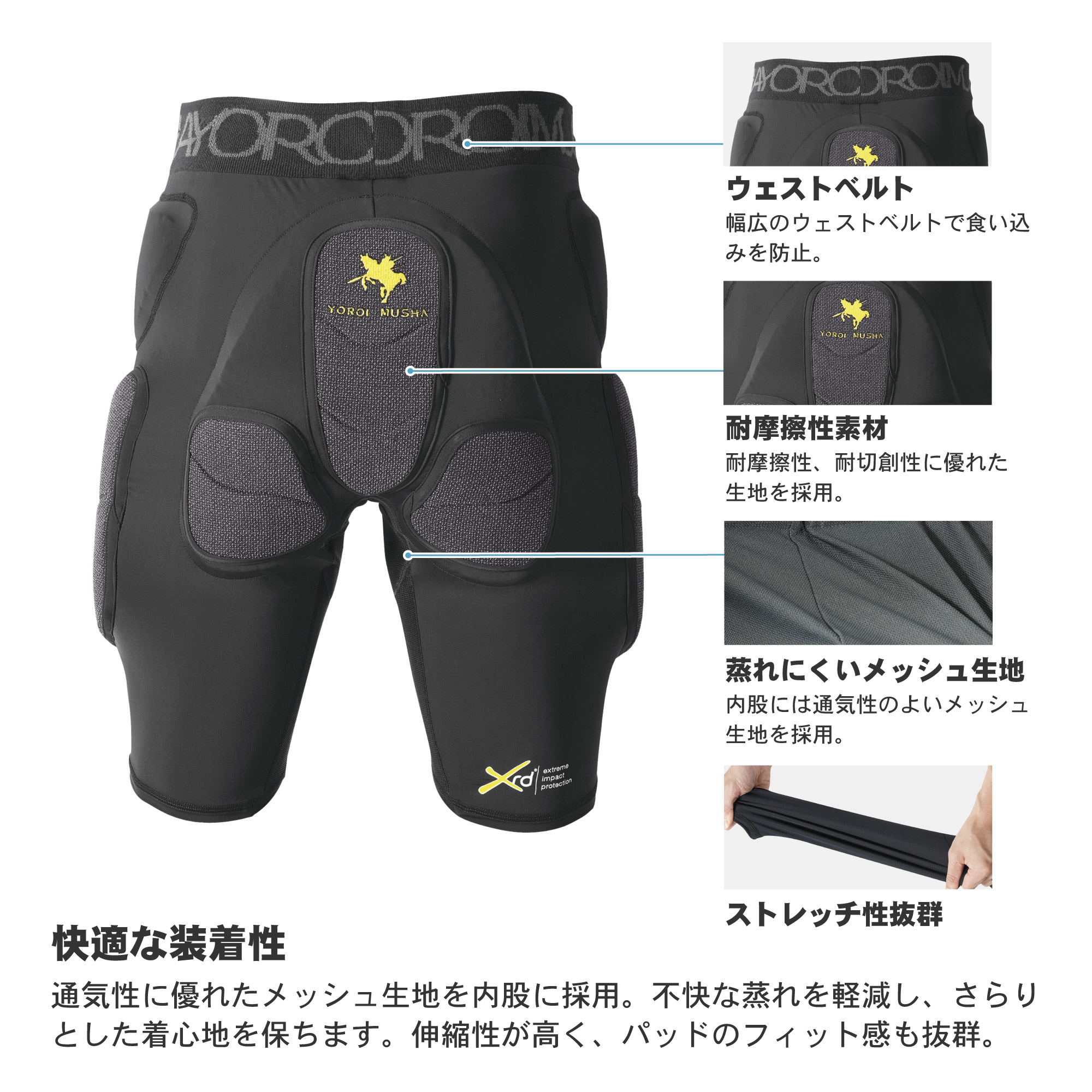 鎧武者(ヨロイムシャ) ヒッププロテクター ショートタイプ ユニ