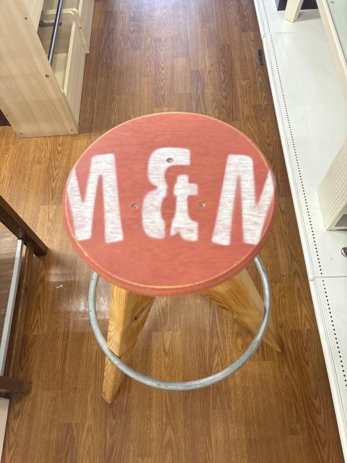M&M FURNITURE (エムアンドエム) スツール ナチュラル×レッド 325