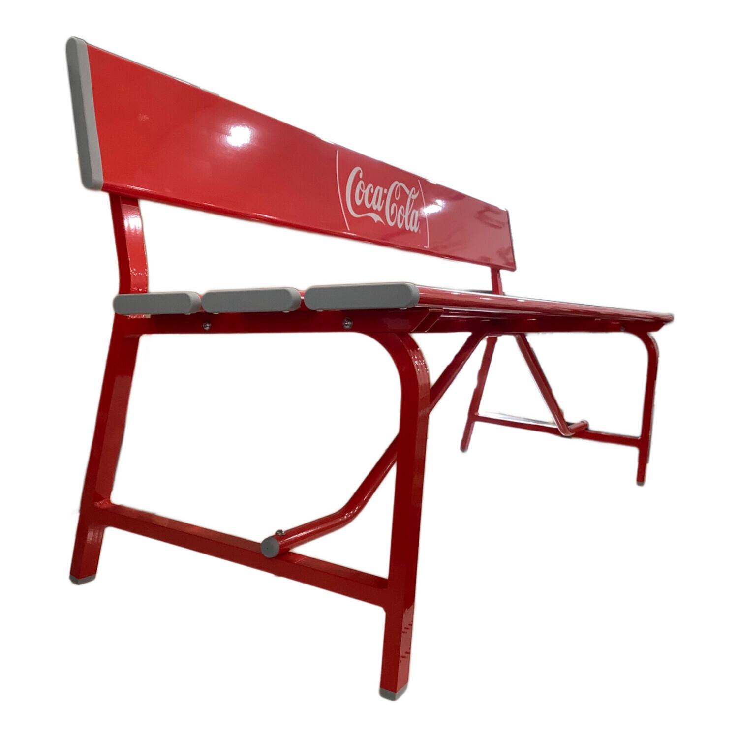 Coca-Cola ロゴ入ベンチ Coca-Cola ロゴ入り スチールベンチ Amazon.co