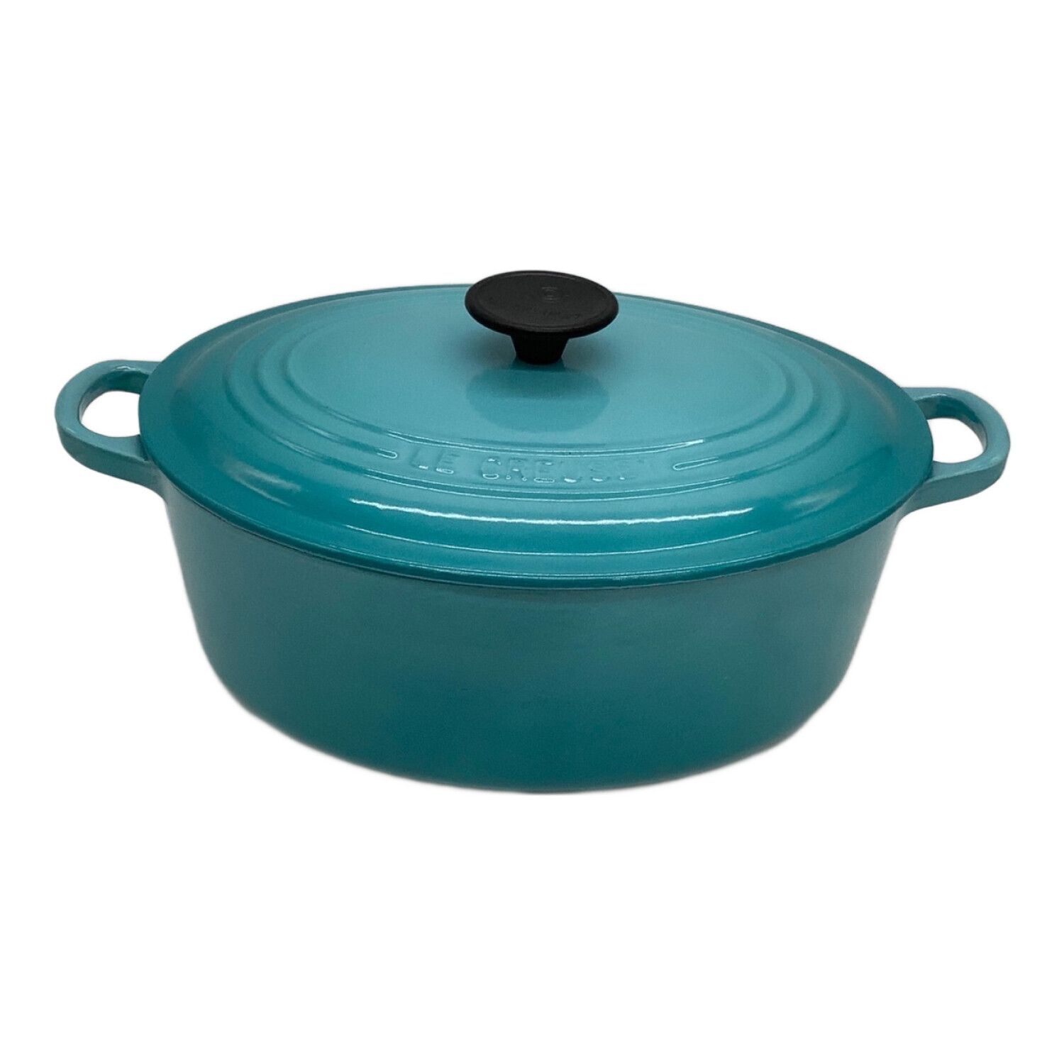 LE CREUSET 27㎝ オーバル ホーロー両手鍋 カリビアンブルー LE