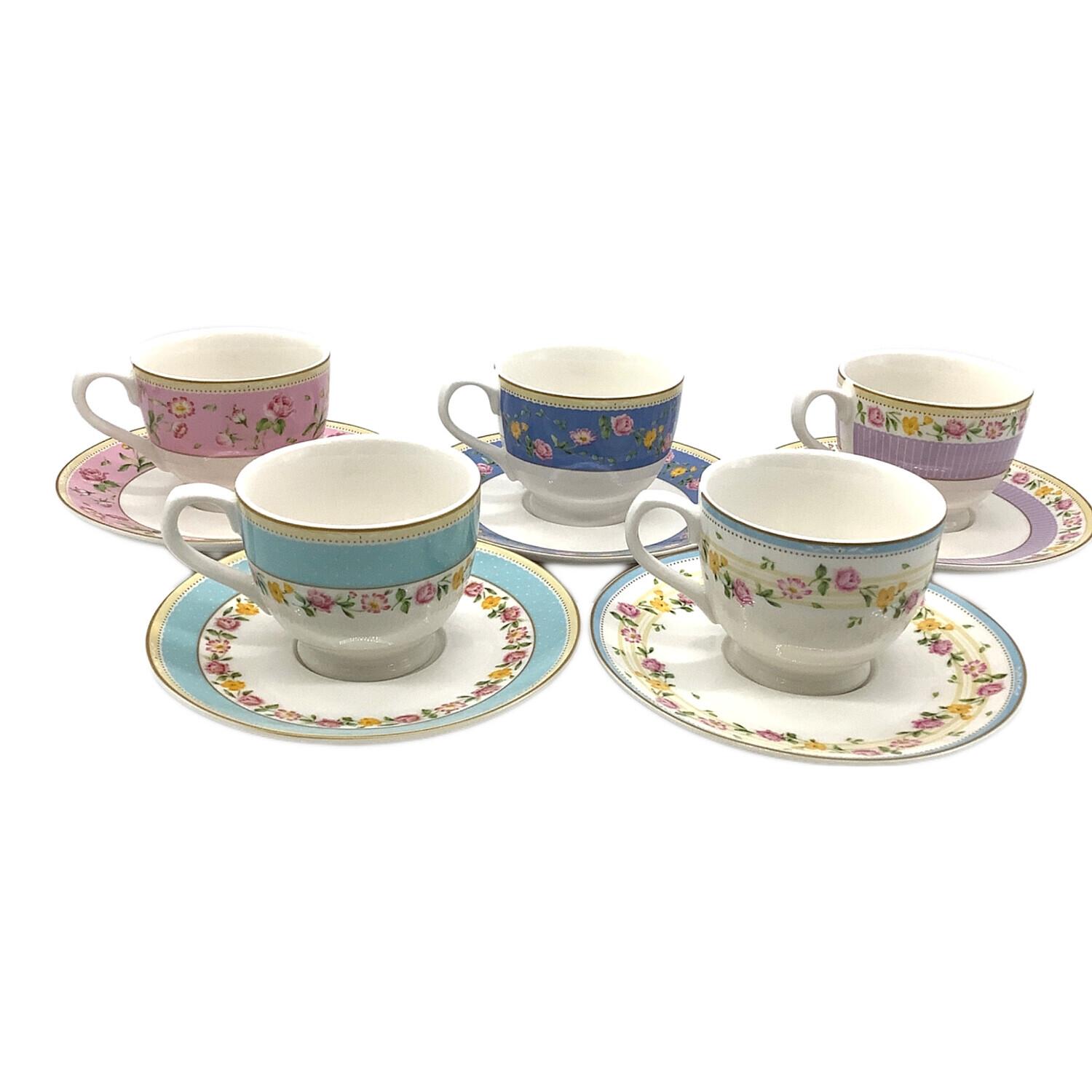 NARUMI (ナルミ) カップ&ソーサー セット イングリッシュガーデン 5P