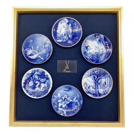 Meissen (マイセン) グリム童話 ミニプレート 額装 6Pセット