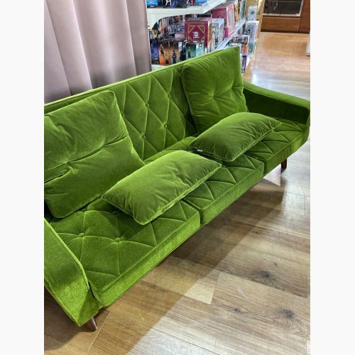 イケボ様 ◎希少 カリモク 3人掛けソファ レトロ グリーングレー