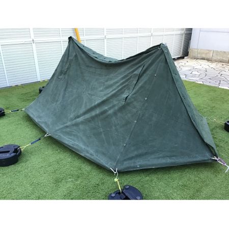 希少 ベルギー軍 ポンチョ フード付 軍幕 パップ テント コート