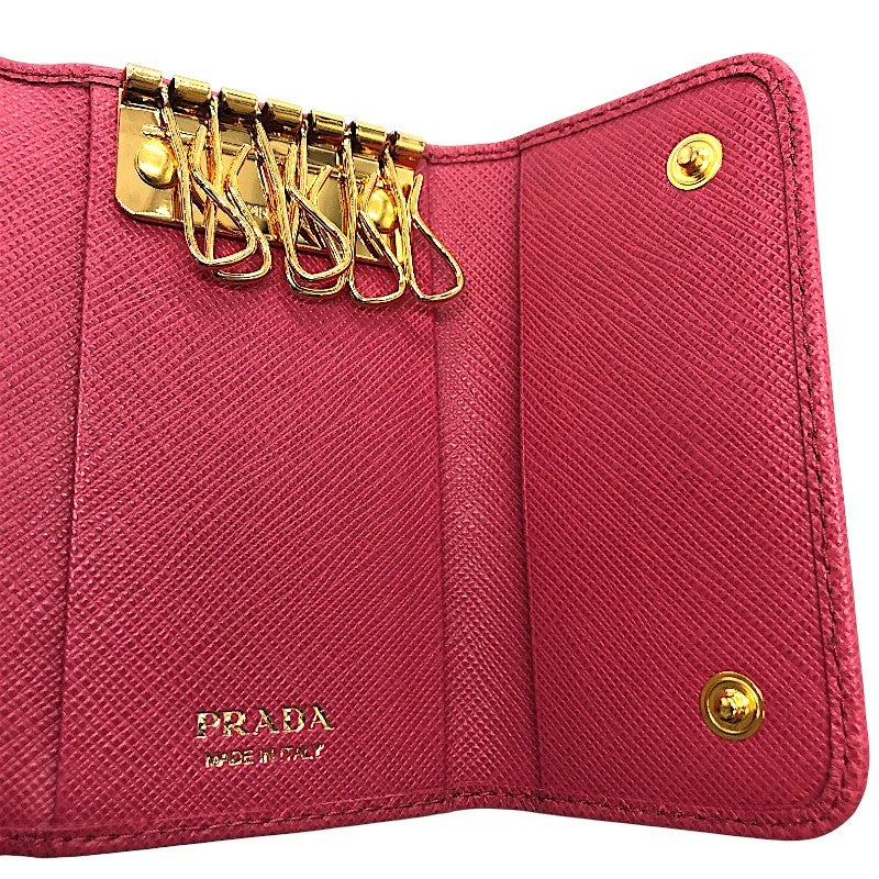 プラダ PRADA 6連キーケース 1PG222 ピンク×GD金具 サフィアーノレザー