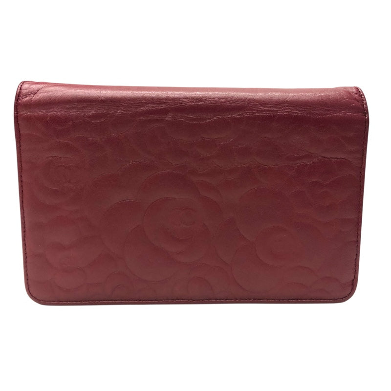 シャネル CHANEL カメリアチェーンウォレット A47421 ピンク/シルバー
