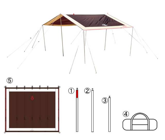 ウェザーマスター(R) コネクティングスクエアタープ/M用メインポール-B