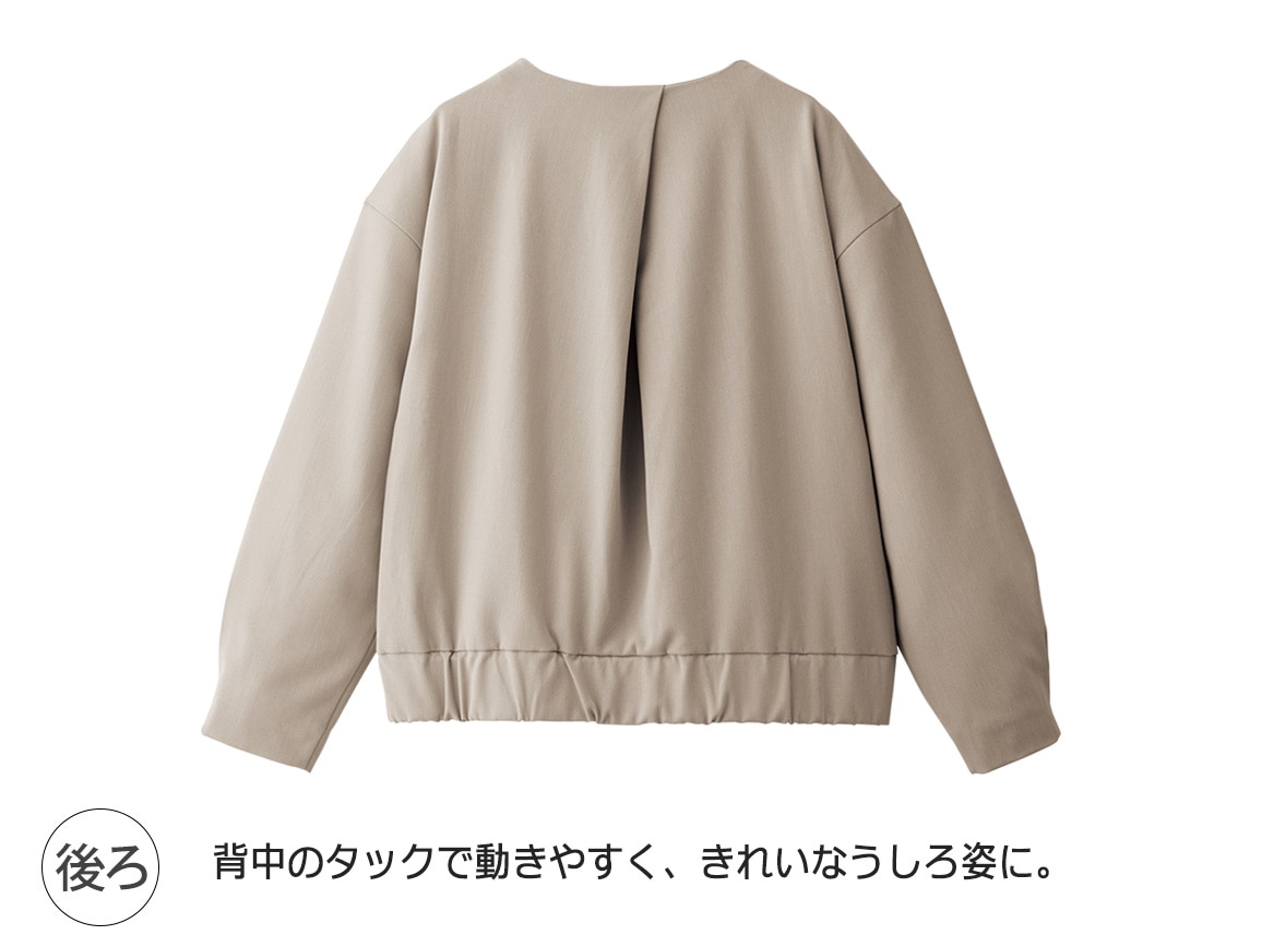 ノーカラージップアップブルゾン(02_M 25_グレージュ): ｜ カタログ