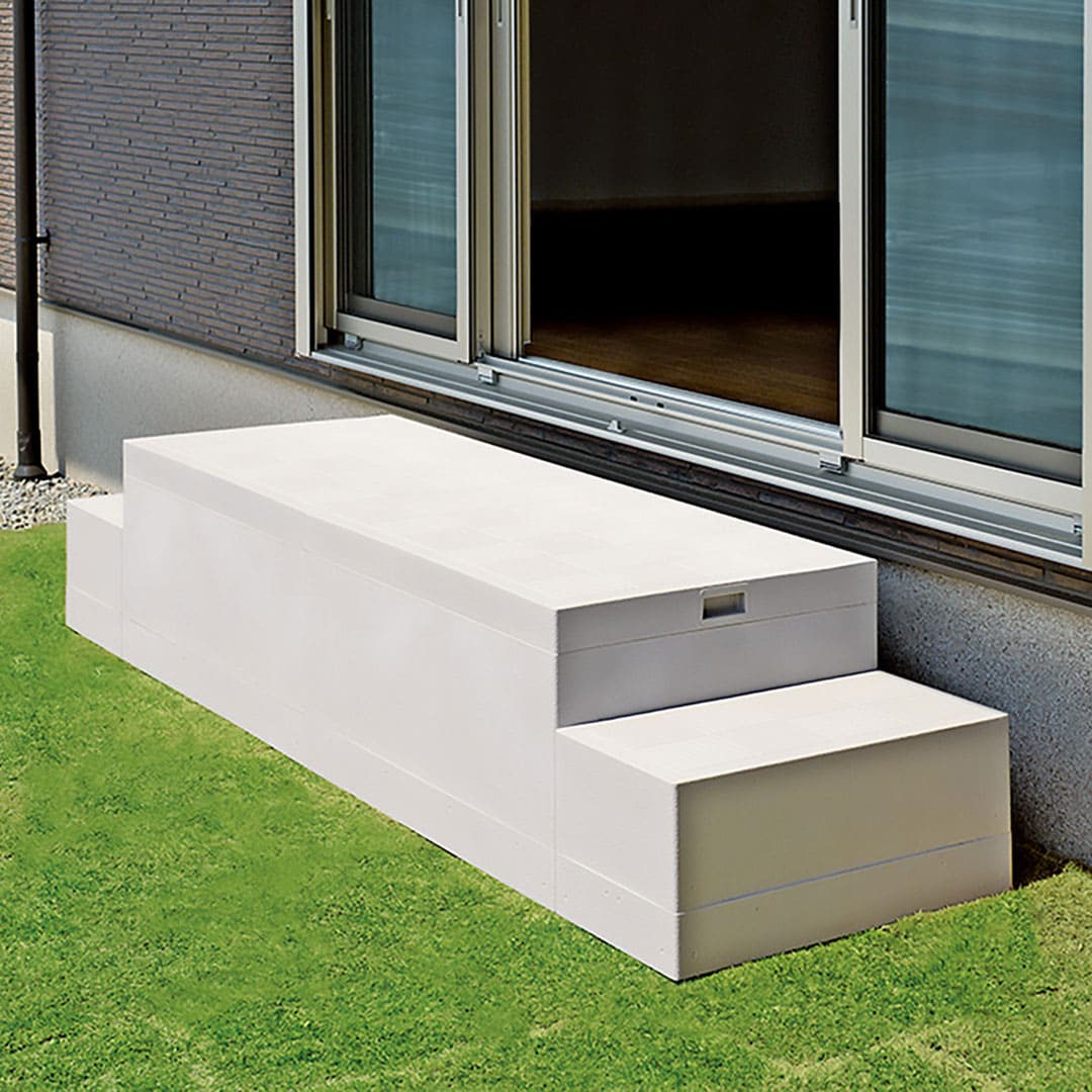 ハウスステップ ボックスタイプ 収納庫・小ステップ有 CUB-6040S 城東