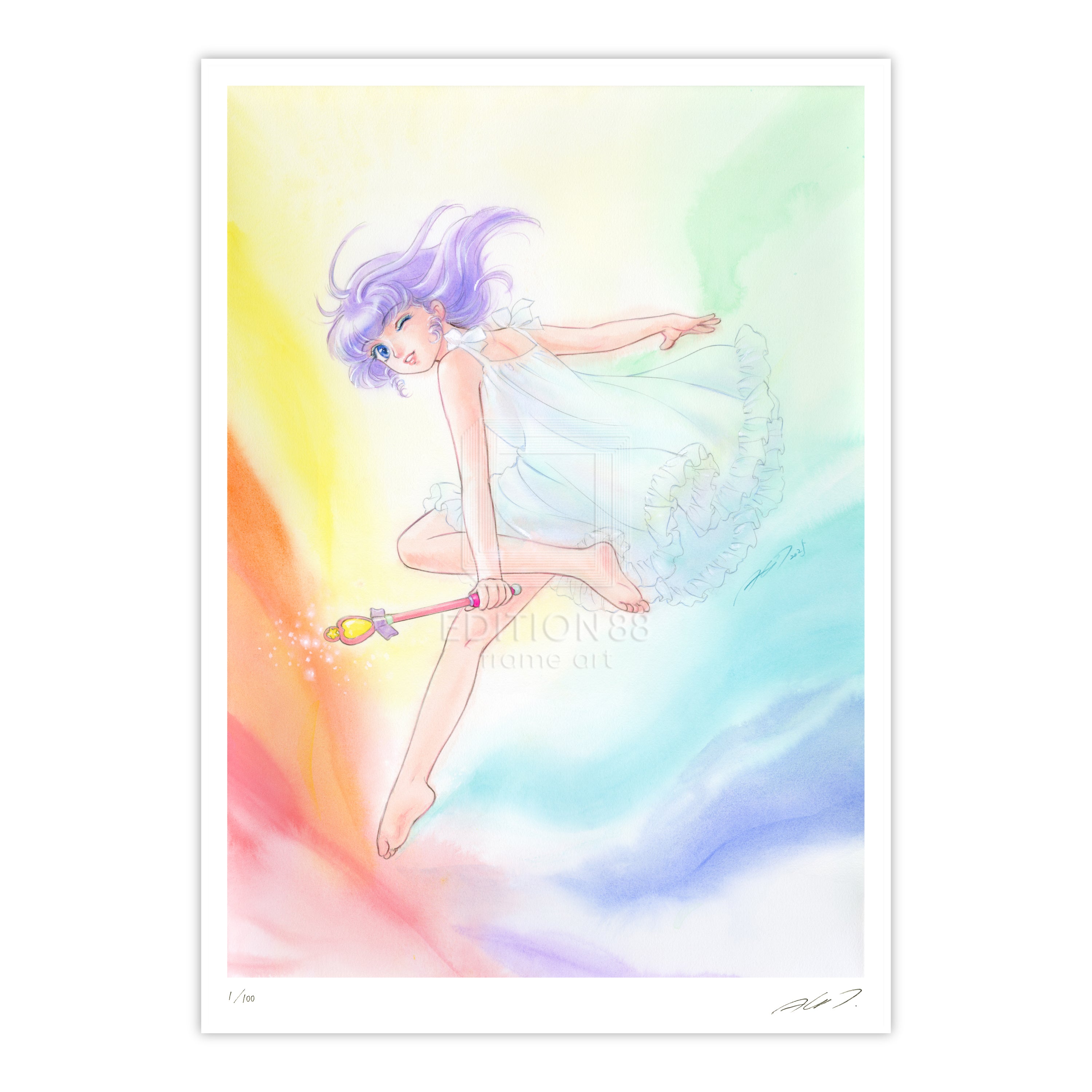 魔法の天使クリィミーマミ」88グラフ Beautiful shock/高田明美（直筆