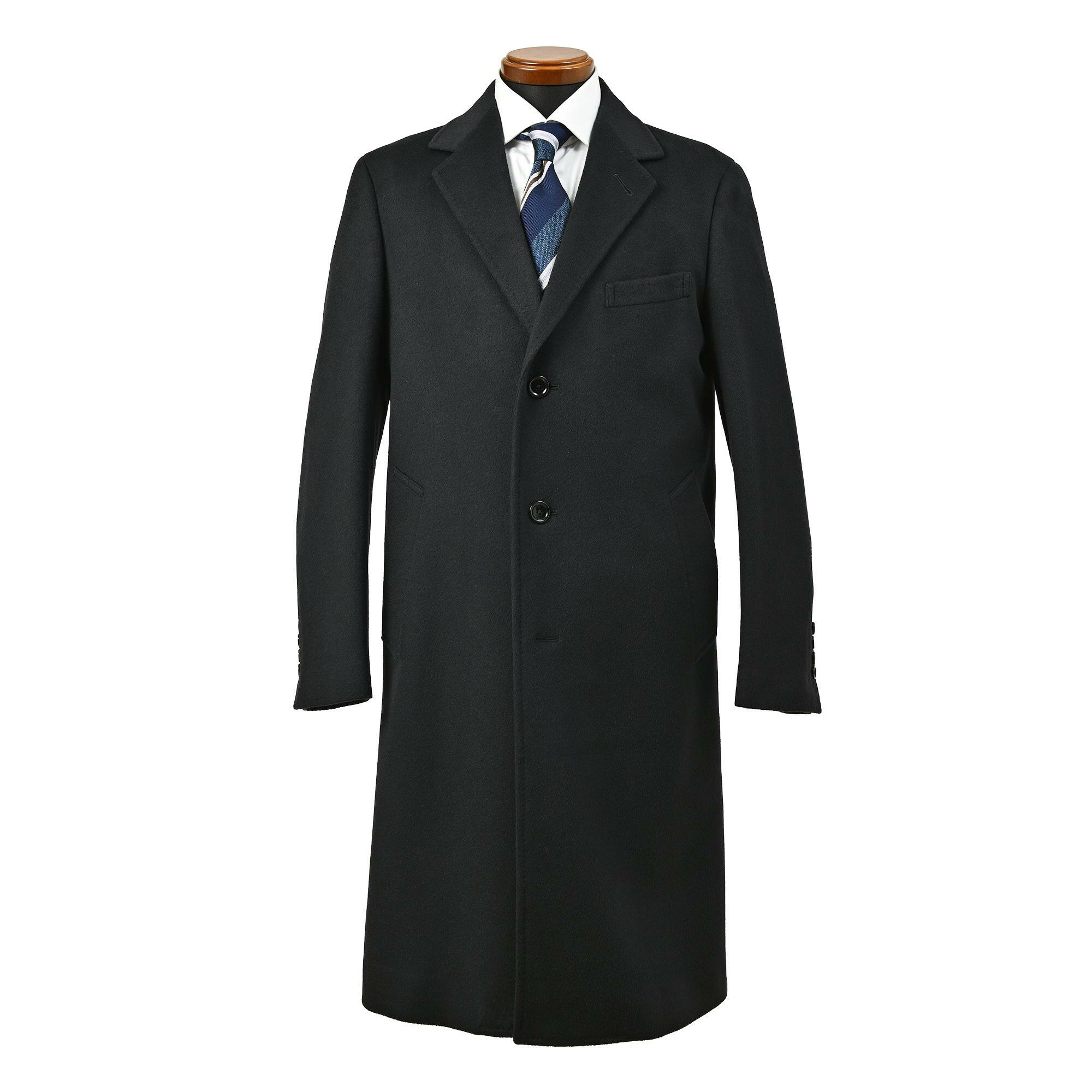 Ermenegildo Zegna カシミヤ チェスター フィールド コート ネイビー W