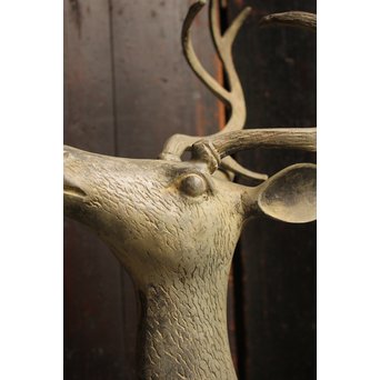 古銅鹿の置物 雄雌つがい S2780｜骨董店 のびる 古美術 骨董 和風建具