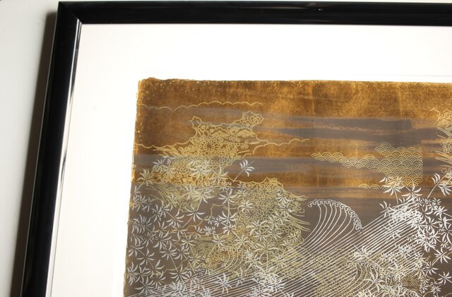 現代抽象画家 今井俊満 シルクスクリーン 20号大作 直筆サイン 金箔