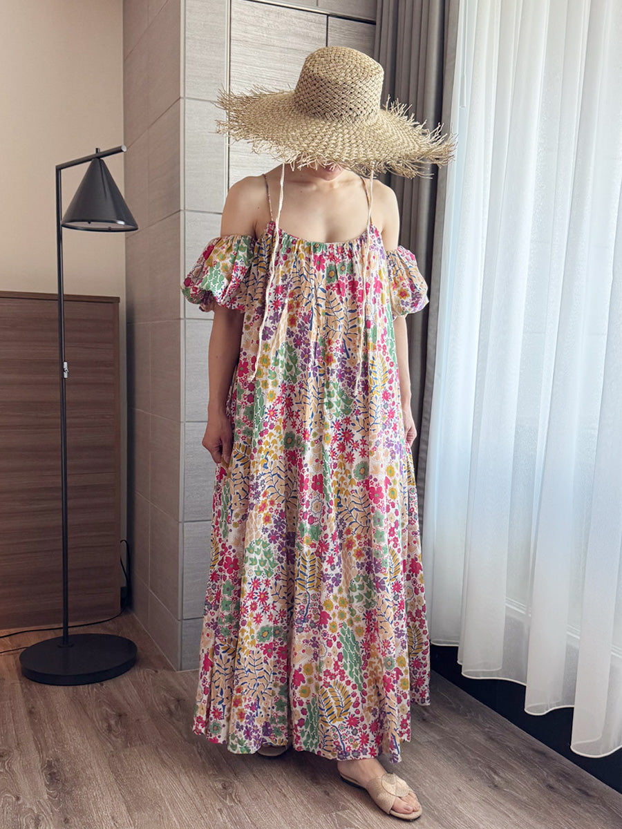 Eighty Seven(エイティセブン)インド綿3WAYカラフル花柄ワンピース