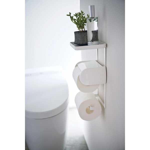 tower】トイレットペーパーホルダー上ラック 2段 タワー ホワイト