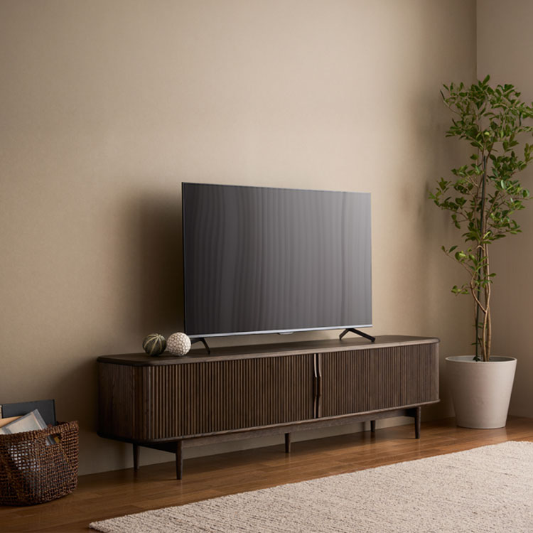 ロールドアテレビボード 幅200cm QW7407 スモークドオークKR 通販