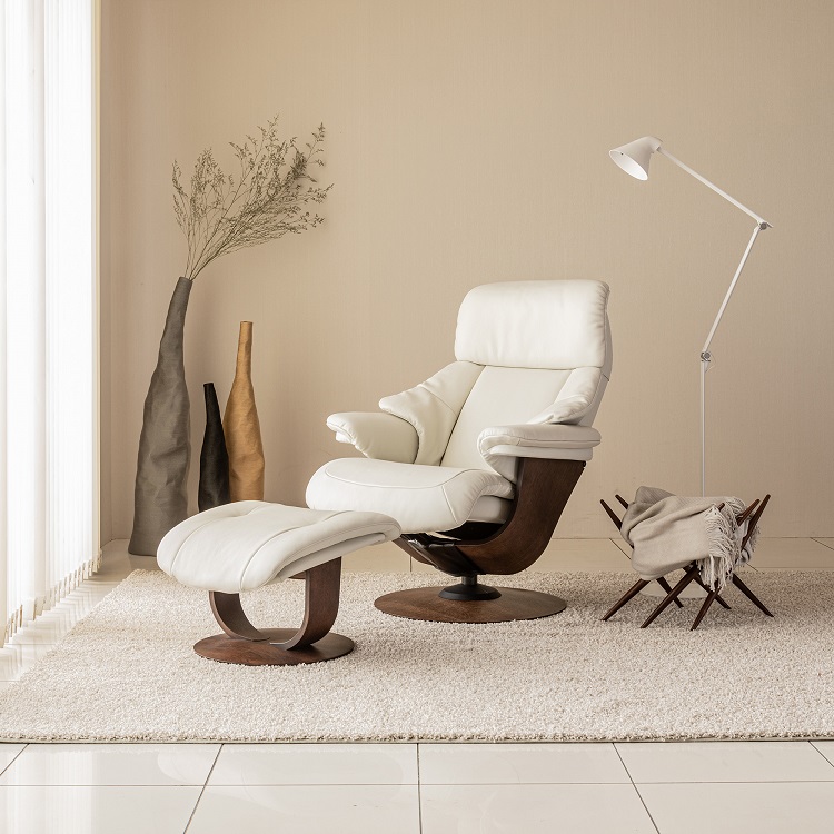 ザ・ファースト RU7300（M）オットマンセット ホワイト モカブラウン