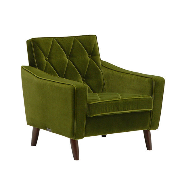 昭和レトロ オールド カリモク グリーン モケット 1人掛け ソファ④