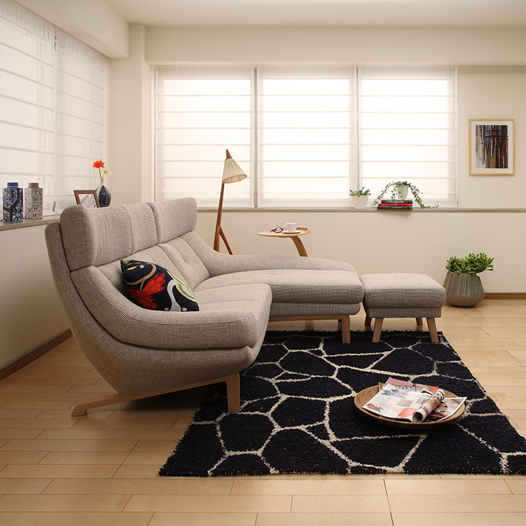 3人掛ソファ UU4603 ミックスグレー ピュアオーク 通販 | 【公式