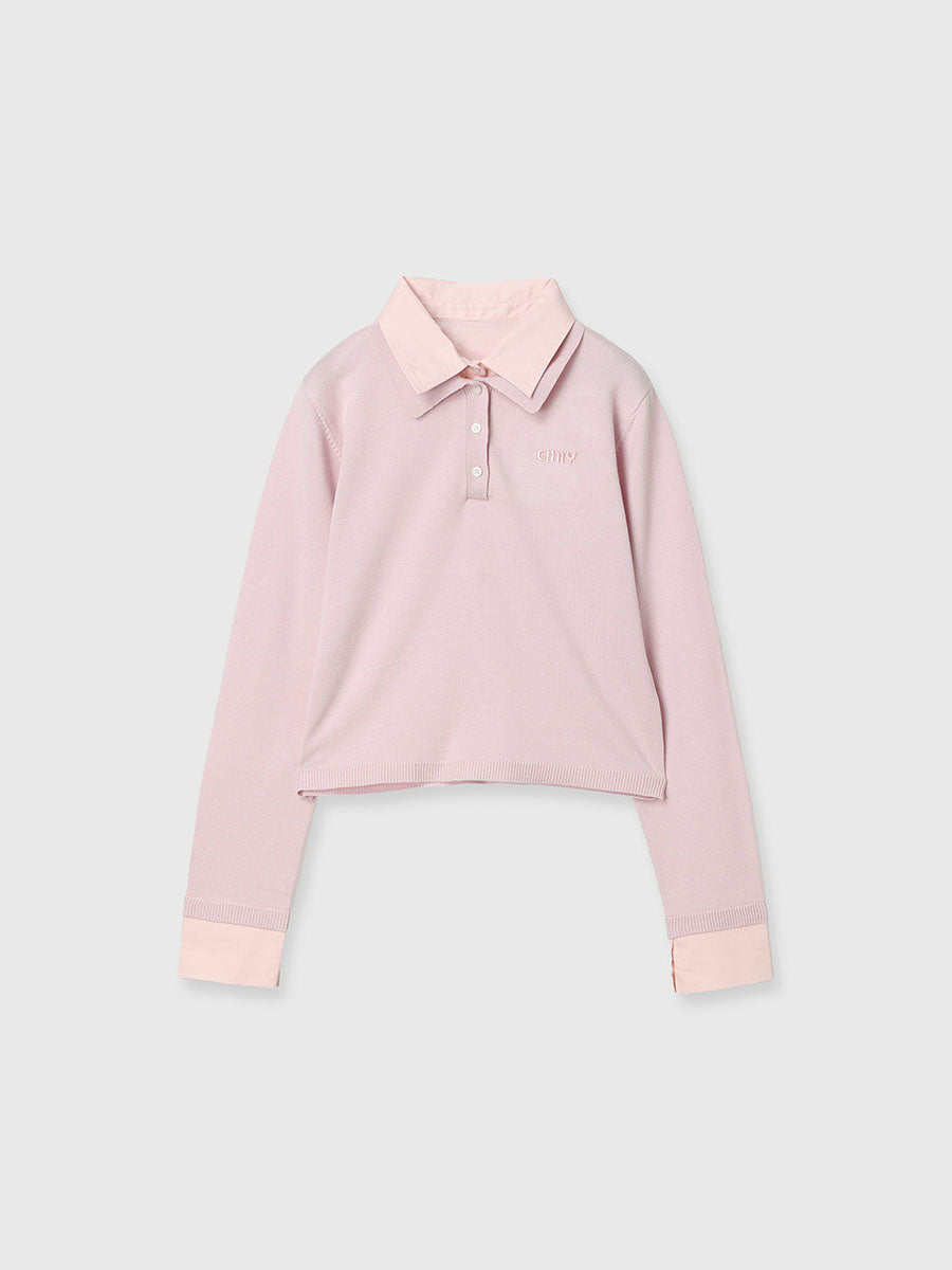 New Color】ダブルカラーデザインニット