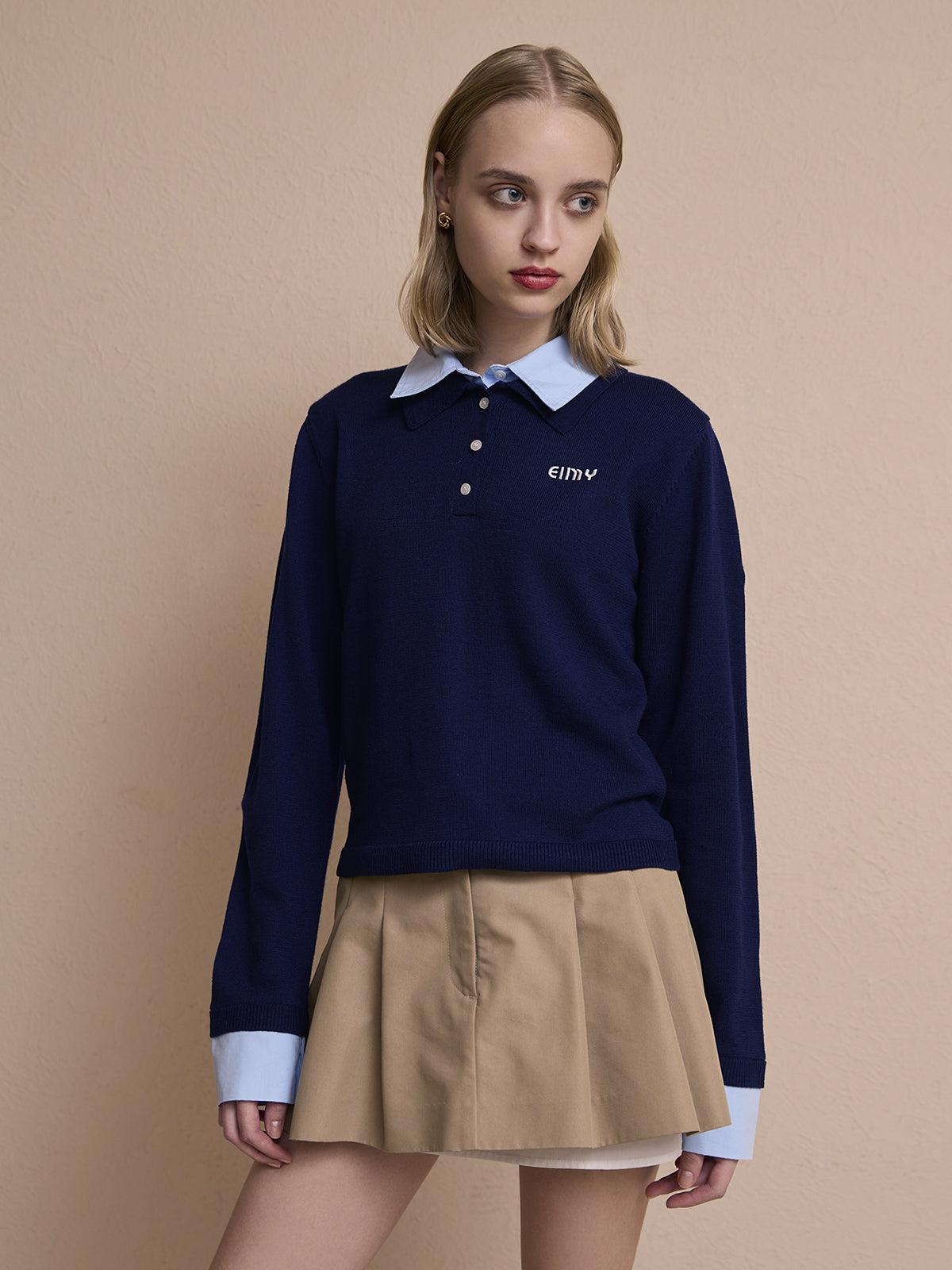 レイヤードプリーツミニスカート