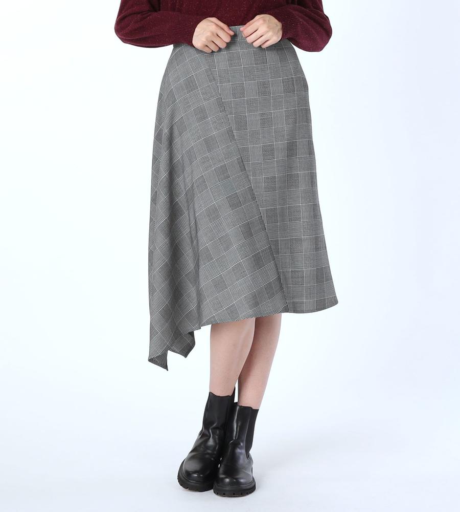 サイロチェックスカート｜手洗い可｜SCAPA Lサイズ(スキャパエルサイズ