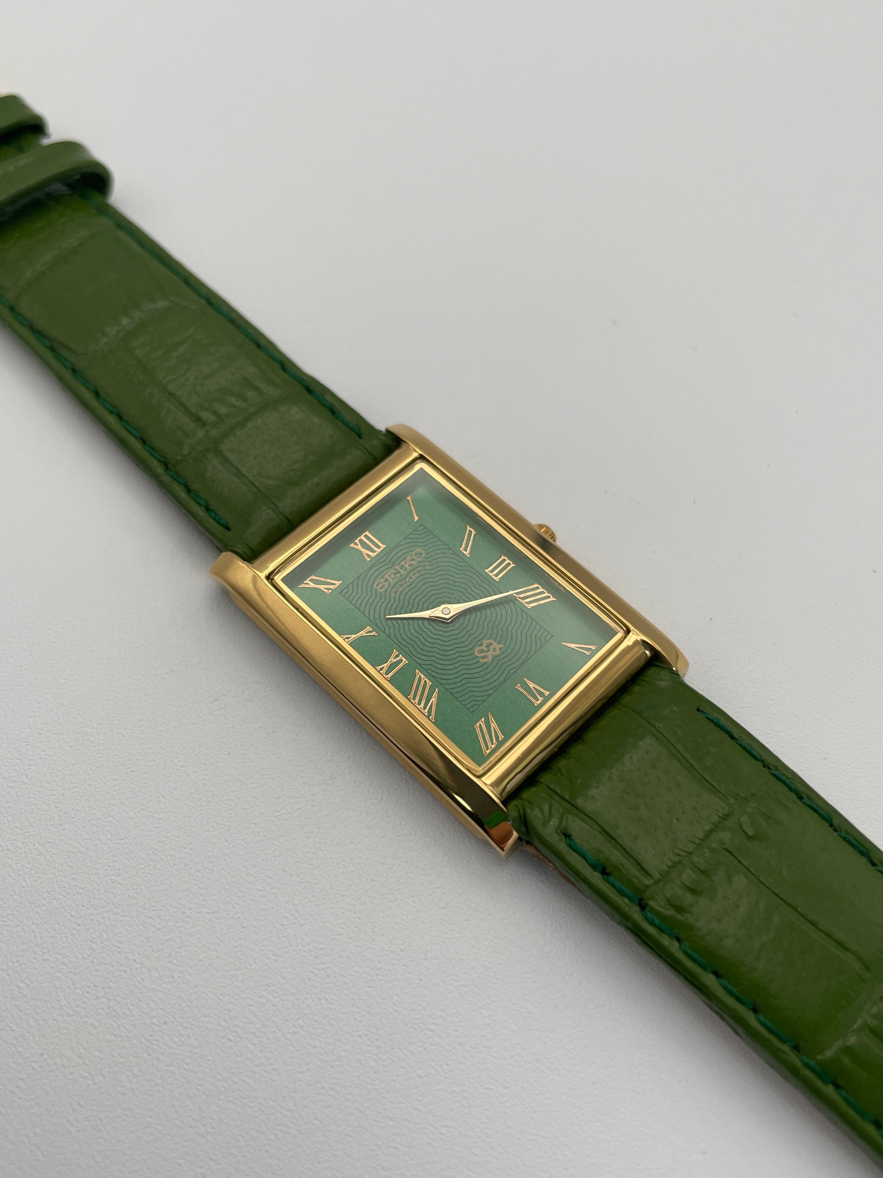 Seiko Tank Vintage Watch Green Dial in Gold – Eleven13 Studios