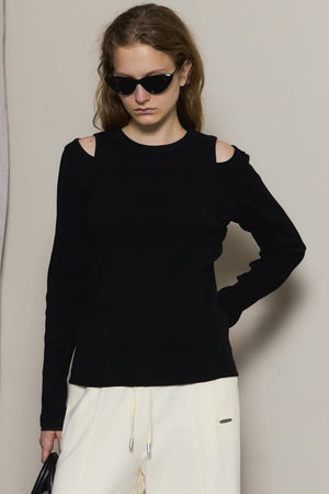 MAISON SPECIAL(メゾンスペシャル)｜Shoulder Slit Ribbed Tops