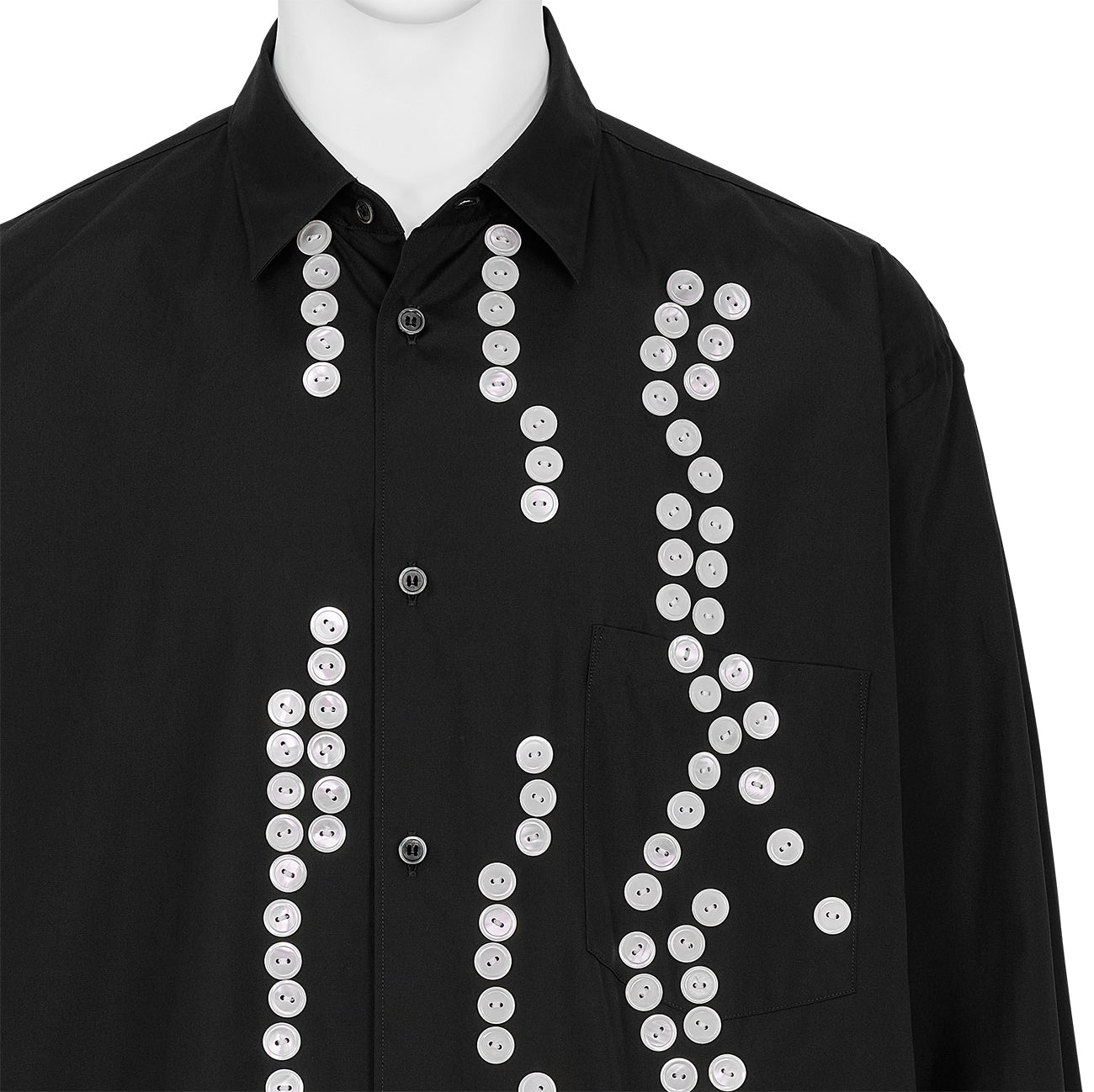 SHIRT WITH BUTTON BLACK - COMME des GARÇONS HOMME PLUS(コム デ