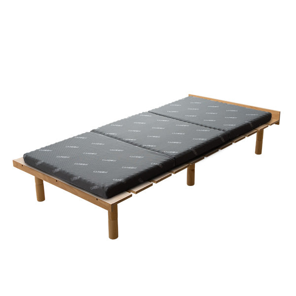 天然木すのこベッド＆3つ折りマットレスセット シングルサイズ│寝具