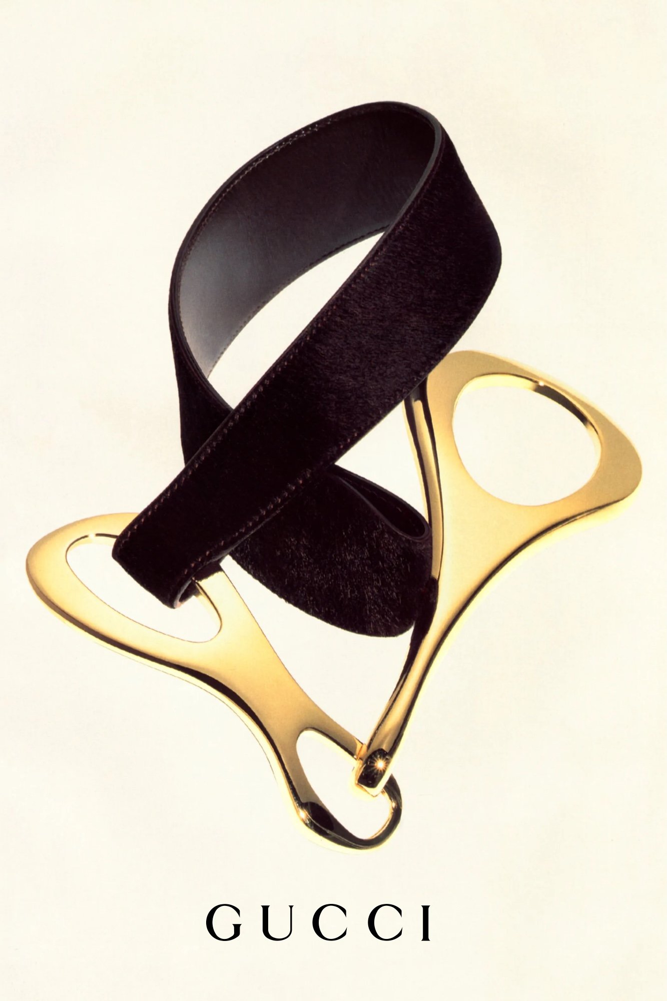 GUCCI 1996 Black Leather Gold Horsebit Buckle Belt - Emerieu