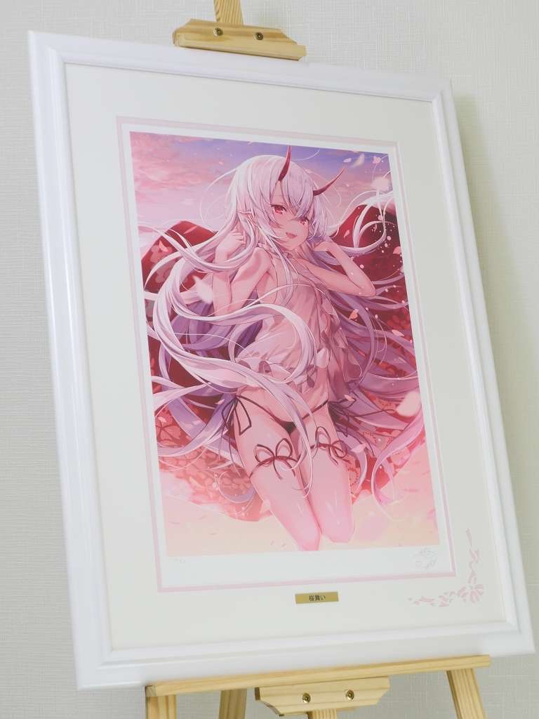 買取実績】米白粕 版画『桜舞い』（アールジュネス発行）を高価買取