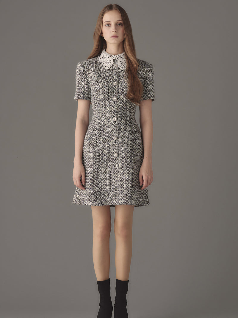 Tweed Dress with Chemical Lace | エミリアウィズ 公式オンラインストア