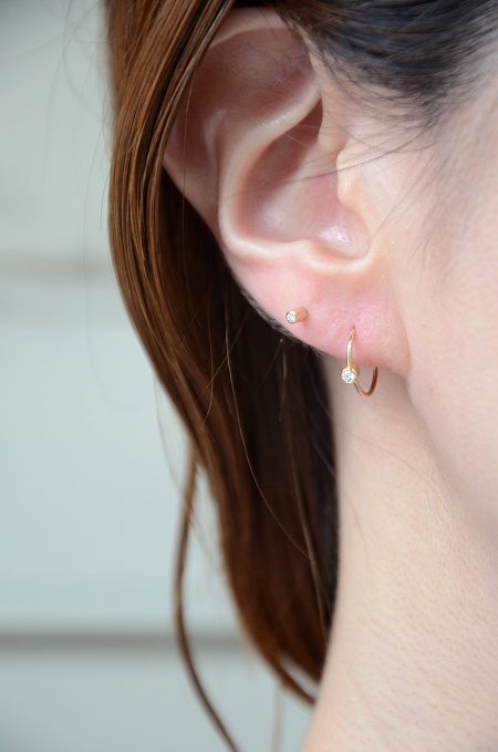 シハラ】ダイヤモンドツイストピンピアス01 Diamond Twist Pin Pierce