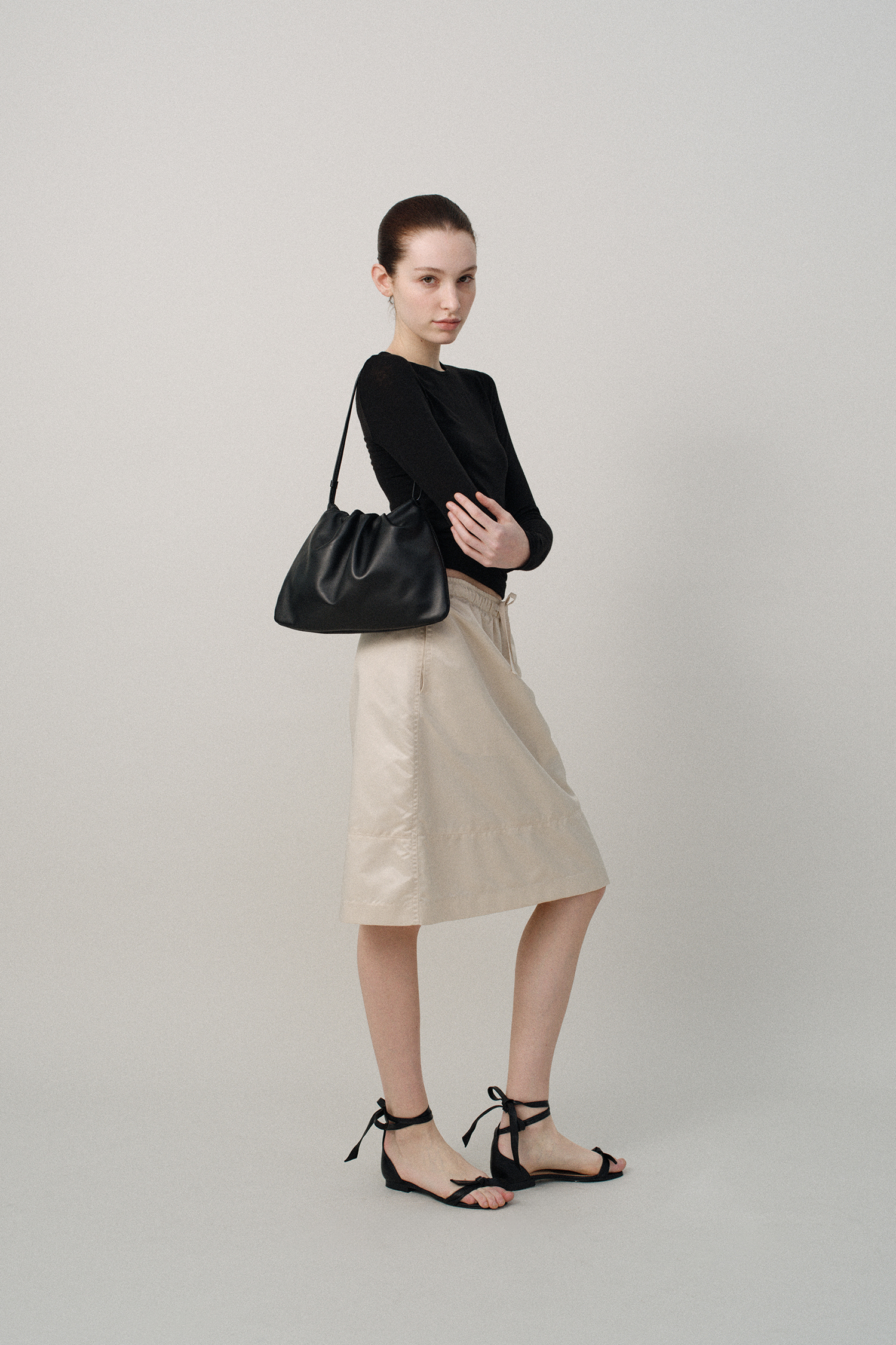 11TH / Nella strap large bag (Black) - Nothing written