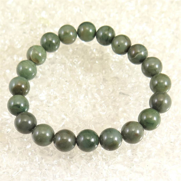 島根県 出雲碧玉 出雲石 10mm玉ブレスレット 証明書付 29.4g (ID