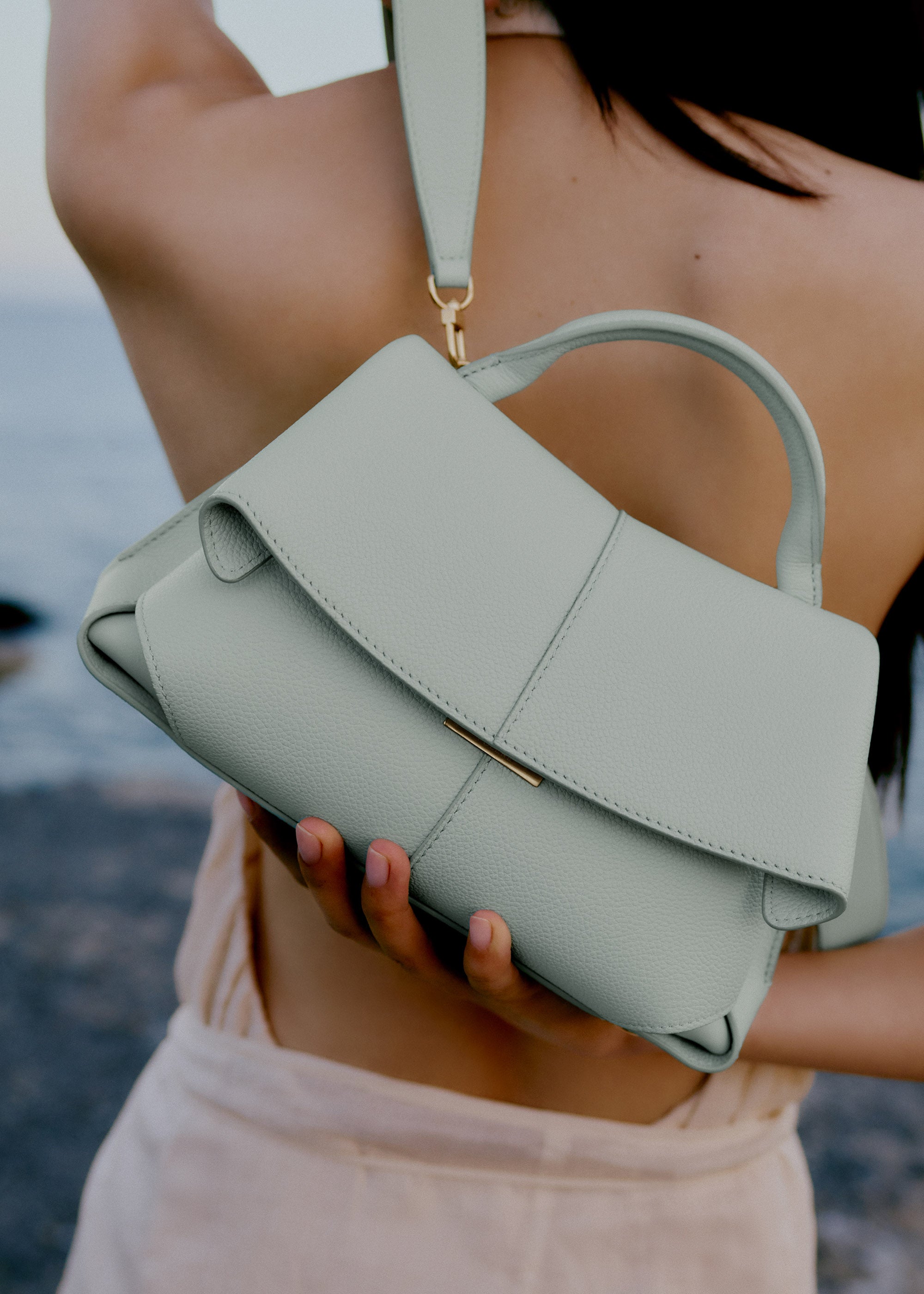 Polène | Bag - Mokki Mini - Textured Sea Foam