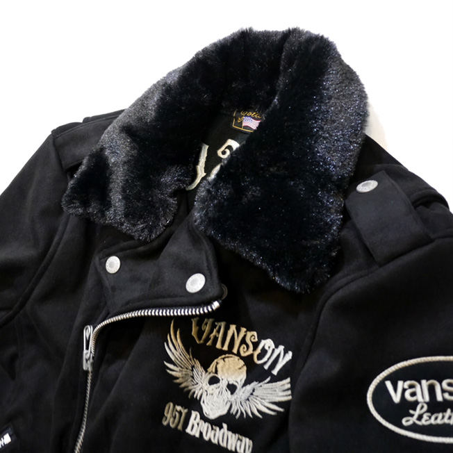 VANSON (バンソン）フェイクスウェード ボンディング ライダース