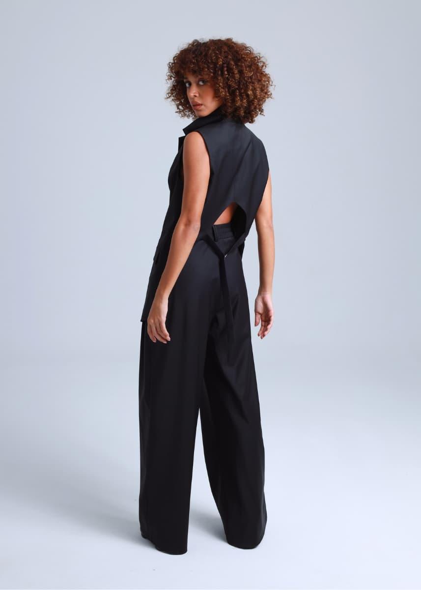 Broadway Liza Wide-Leg Virgin Wool Pants in Deep Black – ETNA