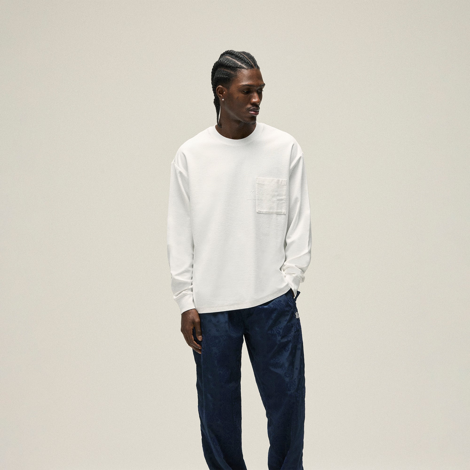 Kith Long Sleeve Quinn Tee - White – Kith Europe